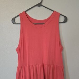 A New Day | Salmon Pink Sleeveless Knit Ballet Midi Dress Size Large